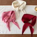 Pure Wool Knit Triangle Scarf Multi-Use_CWOV00279: RED / (OS) 1