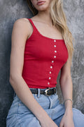 The Perfect Red Pointelle Tank Top