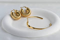 Chunky Tube Hoops - Waterproof Chunky Medium Hoop Earrings: A. Plain / Silver