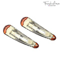 French Amie Clic Clac Large Handmade Cellulose Snap Hair Pins for Women(2 Pcs): Blush Pink