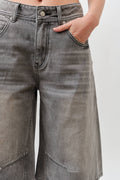 MAP3098 DENIM BERMUDA SHORTS WITH YOKE SEAM: CREAM / M
