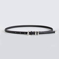 Simple Elegant Slim Leather Belt MK2LEEP6W6JBT91: Black