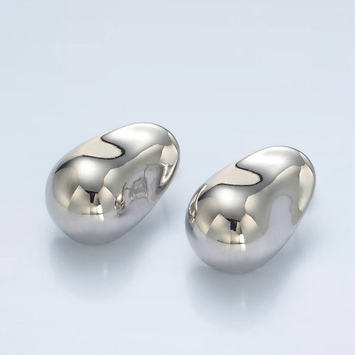 16k Gold Filled Hammered Dome Hoop Earrings | V-071 V-072: Silver