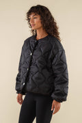 Nubi Black Boxy Quilted Jacket