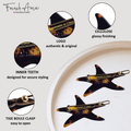 French Amie Star Fish Small Hair Clips Cellulose Acetate Beach Barrette Slide Set of 2: Tokyo
