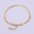 Clearance Pricing BLOWOUT Gold 4mm Herringbone Snake Chain 7 Inch Bracelet For Wholesale Bracelet Jewelry Making Supply WA-929