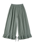 4029 WIDE COTTON PANTS WITH EYELET EMBROIDERY: ROYAL