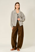 AJP6166 UTILITY BARREL WAIST TIE CARGO PANTS: OLIVE / S-M-L (2-2-2)