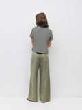 The Cooper Top | Striped T-Shirt Contrast with Neck Band: BROWN/WHITE / SMALL