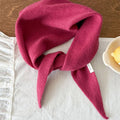 Pure Wool Knit Triangle Scarf Multi-Use_CWOV00279: DARKBLUE / (OS) 1
