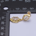 Clear Cubic Zirconia Abstract Dangle Stud Earrings AE1091: Silver