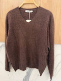 V-neck Pullover in Cashmere, Wool & Silk: Darth Gray / One size