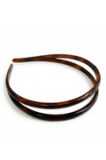 A double-strand tortoiseshell hair headband in a dark brown and amber pattern, photographed on a clean white background.