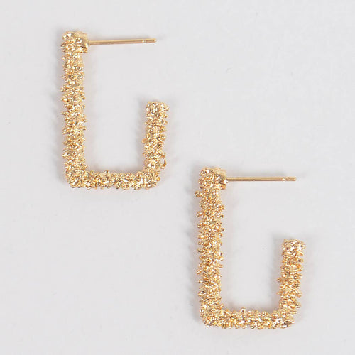Glitter Hoop Earrings: Gold