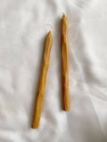 Hand carved Toffee tapered candle sticks. Vegan, soy wax