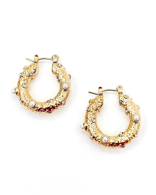 Eleanor French Pearl Hoop Earrings