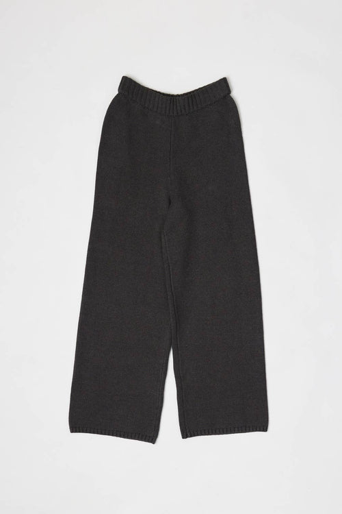 The Phoebe Pants | Knit Wide Leg Pants: CHARCOAL