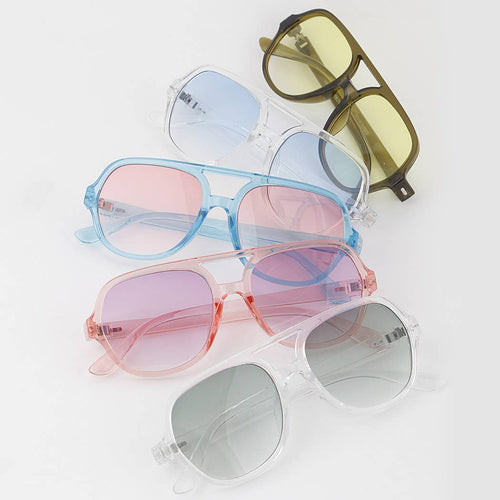 Bright Gradient Aviator Sunglasses: Multicolor