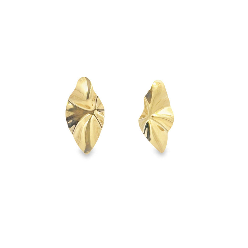 18k Gold Filled Minimalist Wavy Earrings (L391): Gold